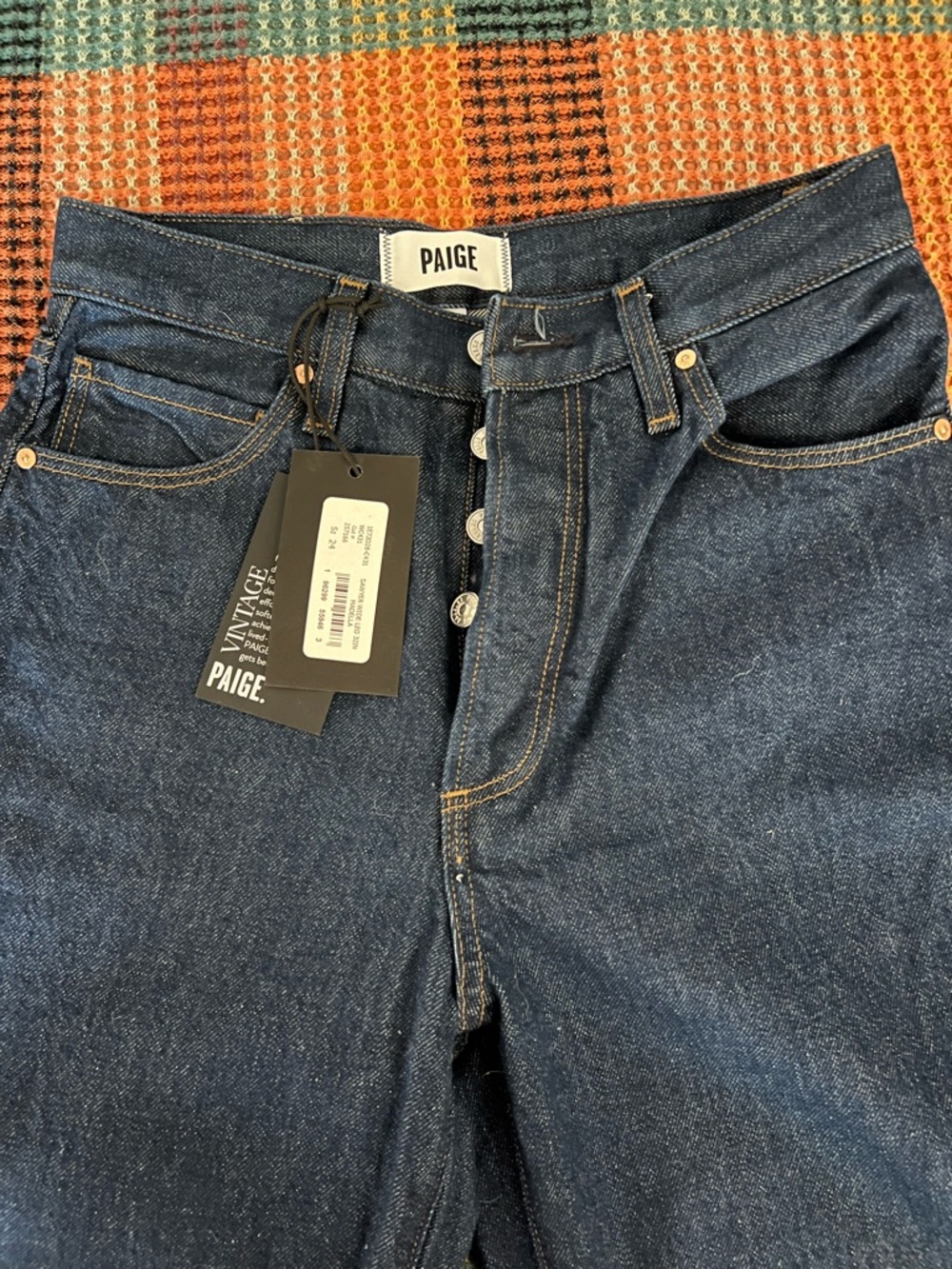 PAIGE Sawyer Wide Leg Jeans in Deep Indigo